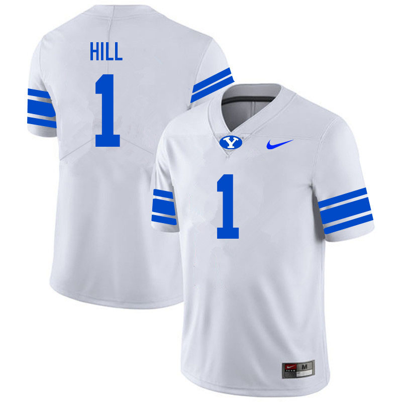 Men #1 Keanu Hill BYU Cougars College Football Jerseys Sale-White